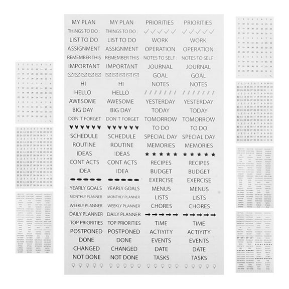 Masteelf 8pcs Planner Stickers Monthly Stickers Calendar Decals For Planners Notebooks Scrapbooking Journaling