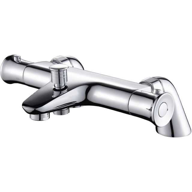 Single Handle Control Mixer Tap, Ergonomic Handle Design for Precise Temperature Setting, Universal G1_2 Connection Chrome Plated Brass Bathtub Faucet