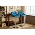 thumbnail image 6 of Glasgow Contemporary Tufted Adjustable Height Hidraulic Bar Stools, Set of 2, BLUE, 6 of 10
