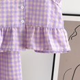 thumbnail image 4 of Top de Encaje de Manga Corta con Pantalones Acampanados, Lindo Conjunto de Dos Piezas para el Conjunto de Pantalones Cortos de Bebé, Poliéster Suave para el Sueño Y el Ocio Diario, 4 of 7