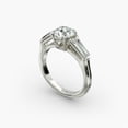 thumbnail image 2 of Oryn Jewel Round Cut 2.1 Ct Diamond Ring for Her - 14K White Gold Plated Ring - 3 Stone Wedding Mid Ring for Women - Christmas Engagement Ring - Special Occasion Ring - Valentine Proposal Ring, 2 of 3