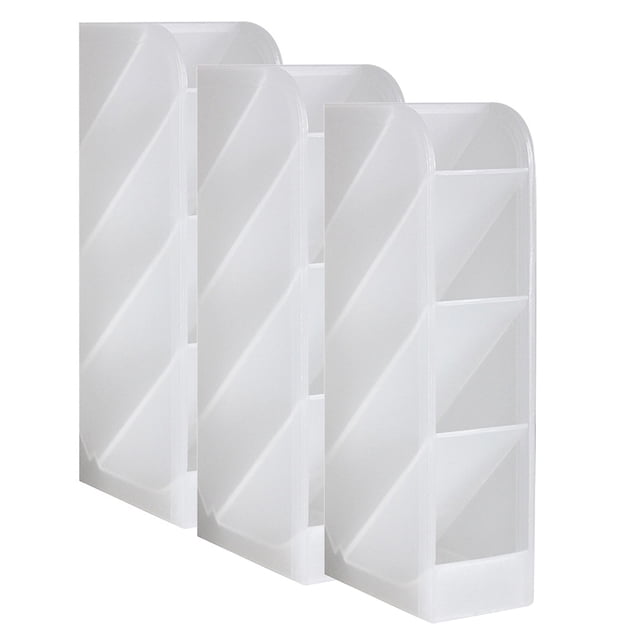 3 Pcs Porte-Stylo Accessoires de Bureau, Rangement Acrylique Transparent, Design Empilable, pour Bureau à Domicile, Organisateur d'Instruments d'Écriture, Rangement de Bureau Compact, Fournitures de Papeterie de Bureau Akmoler Grande Réduction