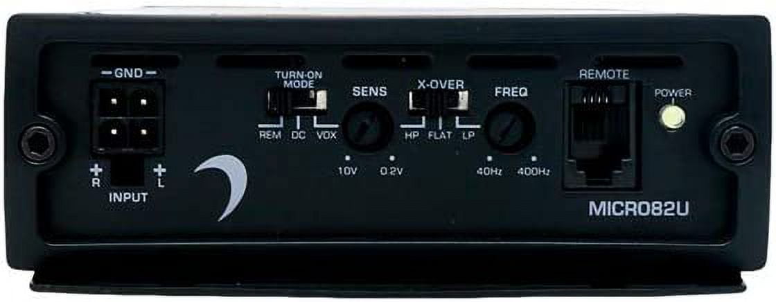 Diamond Audio MICRO82U Motorcycle 2-Channel Full Range Class D Amplifier, Compatible with Harley Davidson, Bass Knob Included, 200 Watts x 2 @ 4 Ohm, 300 Watts x 2 @ 2 Ohm