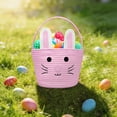 thumbnail image 6 of Personalized Easter Basket - Dienrx Easter Basket, Easter Bunny Baskets with Handle, Baby Gift Baskets, Egg Buckets Gifts Tote Bags Egg Hunt Basket for Kids, Boys, Girls, Toddler, Babies, Infant, 6 of 8