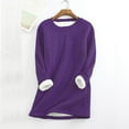 thumbnail image 2 of FAVIPT Womens Sherpa Lined Sweatshirts Casual Crewneck Fleece Pullover Winter Warm Thick Long Sleeve Underwear Basic Tops Purple XL, 2 of 4