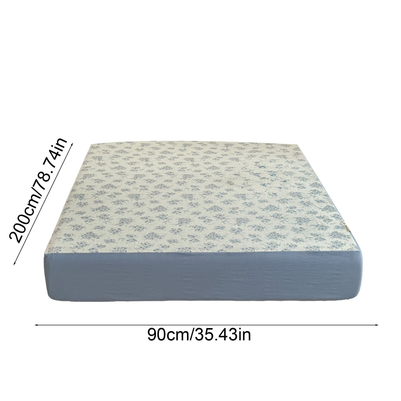 Japceit 35.43x78.44 Inch Fitted Sheet, Comfortable Cool Floral Pattern Mattress Protective Cover, Easy Clean Single Bed Sheet for Home Dormitory
