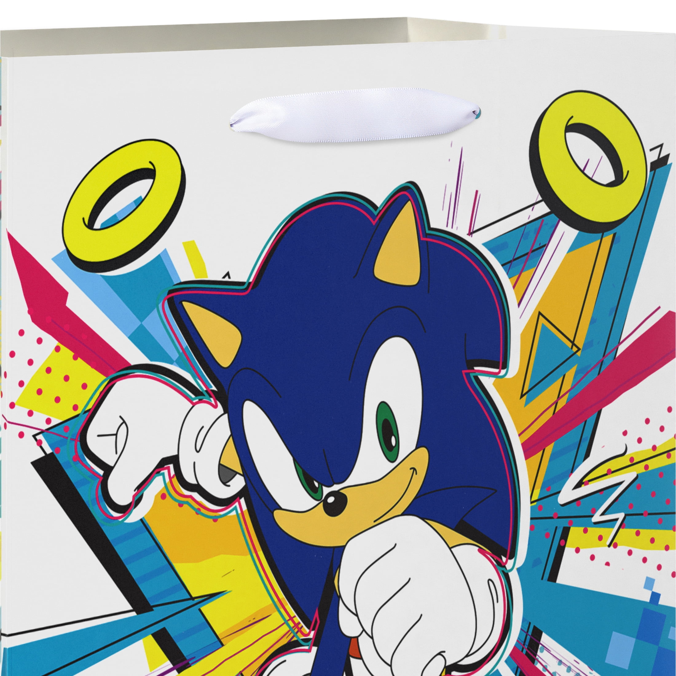 American Greetings 10 in. Sonic The Hedgehog Medium White Gift Bag (1-Count)