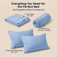 thumbnail image 2 of Loomsnest 4 Piece Full Size Bed Sheets Set, Cool & Crisp Percale, 100% Cotton Sheets, Deep Pockets, Light Blue, 2 of 10