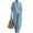 Light Blue, variant on Domzest Two Piece Linen Sets for Women Short Sleeve V Neck Tunic Top Matching Wide Leg Pants Casual Loose Outfits With Side Pockets Light Blue M