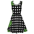 thumbnail image 5 of 2024 Clothing Print Dress Skate Oversize Casual Waist High Dresses Modern Shamrocks Irish Day Patricks St Dress Dot Polka White Black, 5 of 7