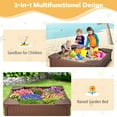 thumbnail image 5 of GVN Kids Outdoor Sandbox with Oxford Cover and 4 Corner Seats, Backyard Sandbox, Kid's Outdoor Furniture, Honey, Gift for Ages 2-8, 5 of 8