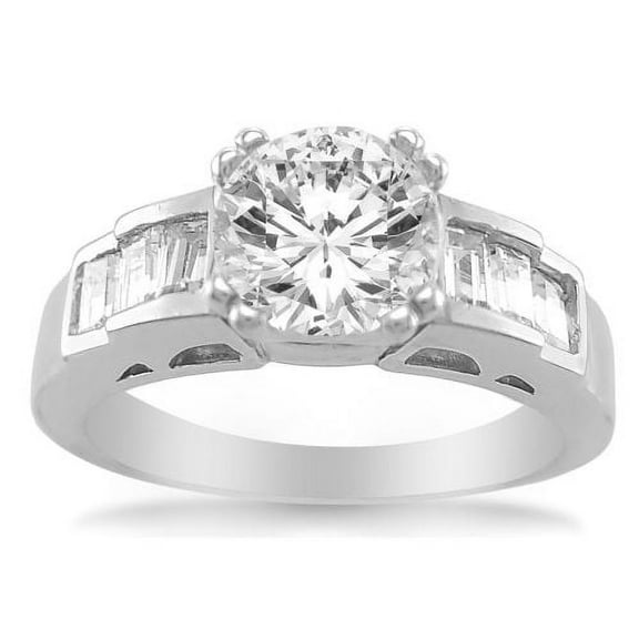 14k White Gold 1 1/3ct TGW Round-cut Diamonette Engagement Ring