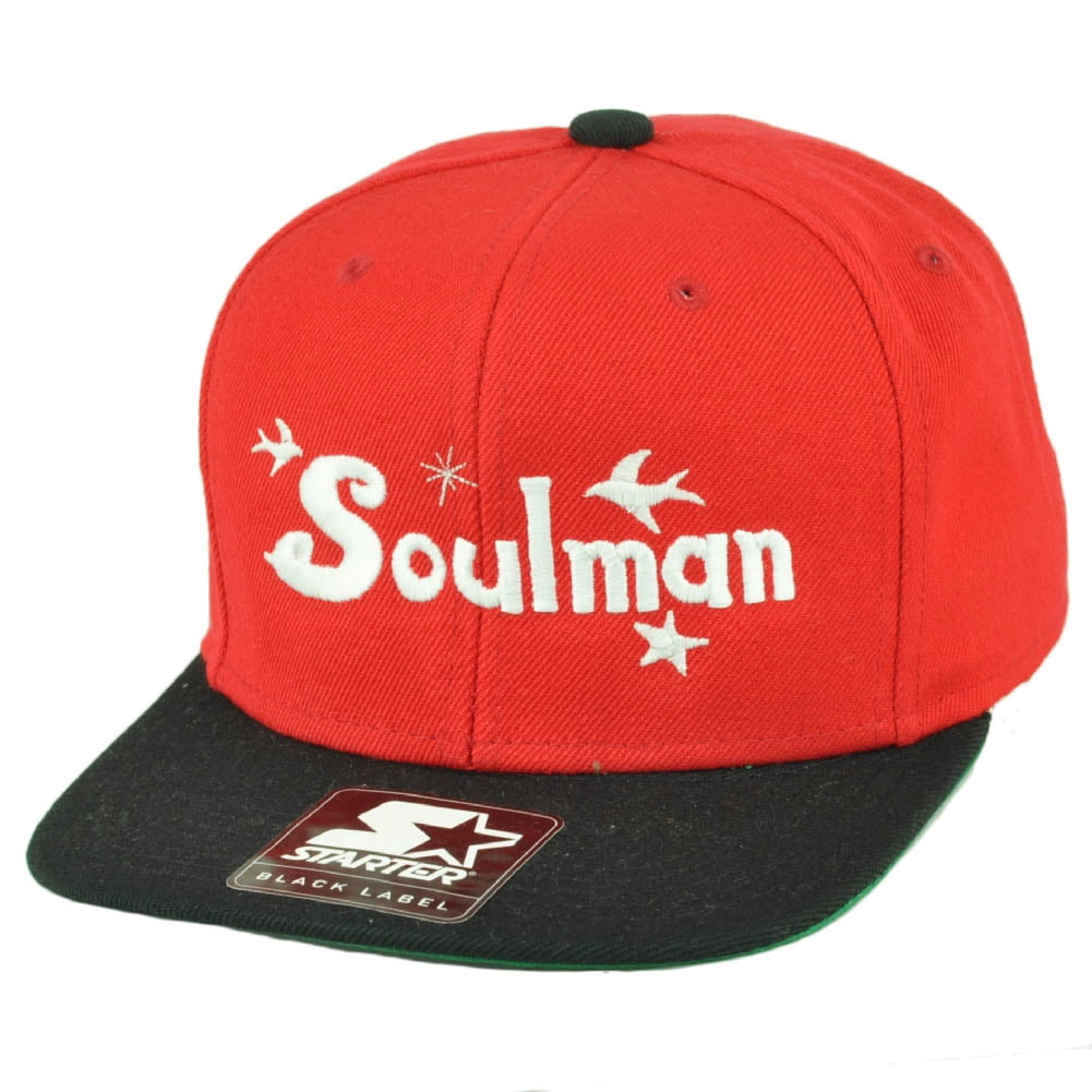 Soulman Rocky Johnson Starter Red Black Flat Bill Hat Cap Snapback Wrestler