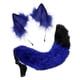 thumbnail image 4 of Cola de piel sintética perfecl Diadema suave peluda pinzas para el cabello para niñas adolescentes cosplay cumpleaños vacaciones Azul negro, 4 of 7