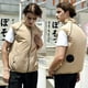 thumbnail image 3 of Ropa de aire acondicionado para hombre, chaleco de refrigeración con ventilador, carga USB, abrigo de Color sólido para exteriores, talla grande, verano, 2022, 3 of 5