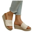 thumbnail image 6 of YLYL Espadrilles Platform Wedge Sandals for Women Open Toe Slip on Comfortable Dressy Summer Beach Sandals, 6 of 9