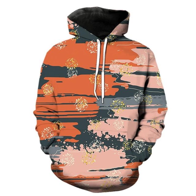 Paint Brush Pattern 3d Printed Hoodie For Men Personality Street Pullover Sweatshirt Drawstring Autumn Long Sleeves Hooded Coat
