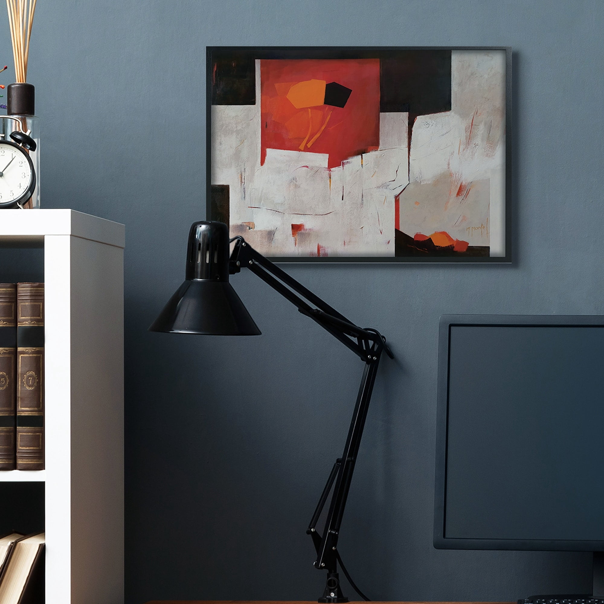 Stupell Industries Forever Montel Abstract Shapes Red White,24 x 30,Designed by Fanou Montel