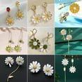thumbnail image 5 of EOEMY Fashion 925 Silver Daisy Flower Stud Earrings Drop Dangle Women Lovely Jewelry-Style 1, 5 of 9