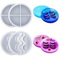 thumbnail image 1 of 2 Sets Eyelashes Display Tray Resin Molds Cosmetic Care Container Mold Silicone Eyelashes Tray Mold Eyelashes Storage Box Epoxy Molds DIY Casting Eyelashes Case Mold for Handmade Crafts, 1 of 7