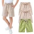 thumbnail image 2 of YunPes 3 Pack Boys Mesh Athletic Shorts Kids Youth Basketball Shorts Cotton Linen Active Quick Dry Gym Sports French Terry Short, 2 of 4