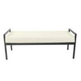 thumbnail image 3 of HomePop Sherpa Modern Metal and Fabric Bench in Cream Finish, 3 of 8