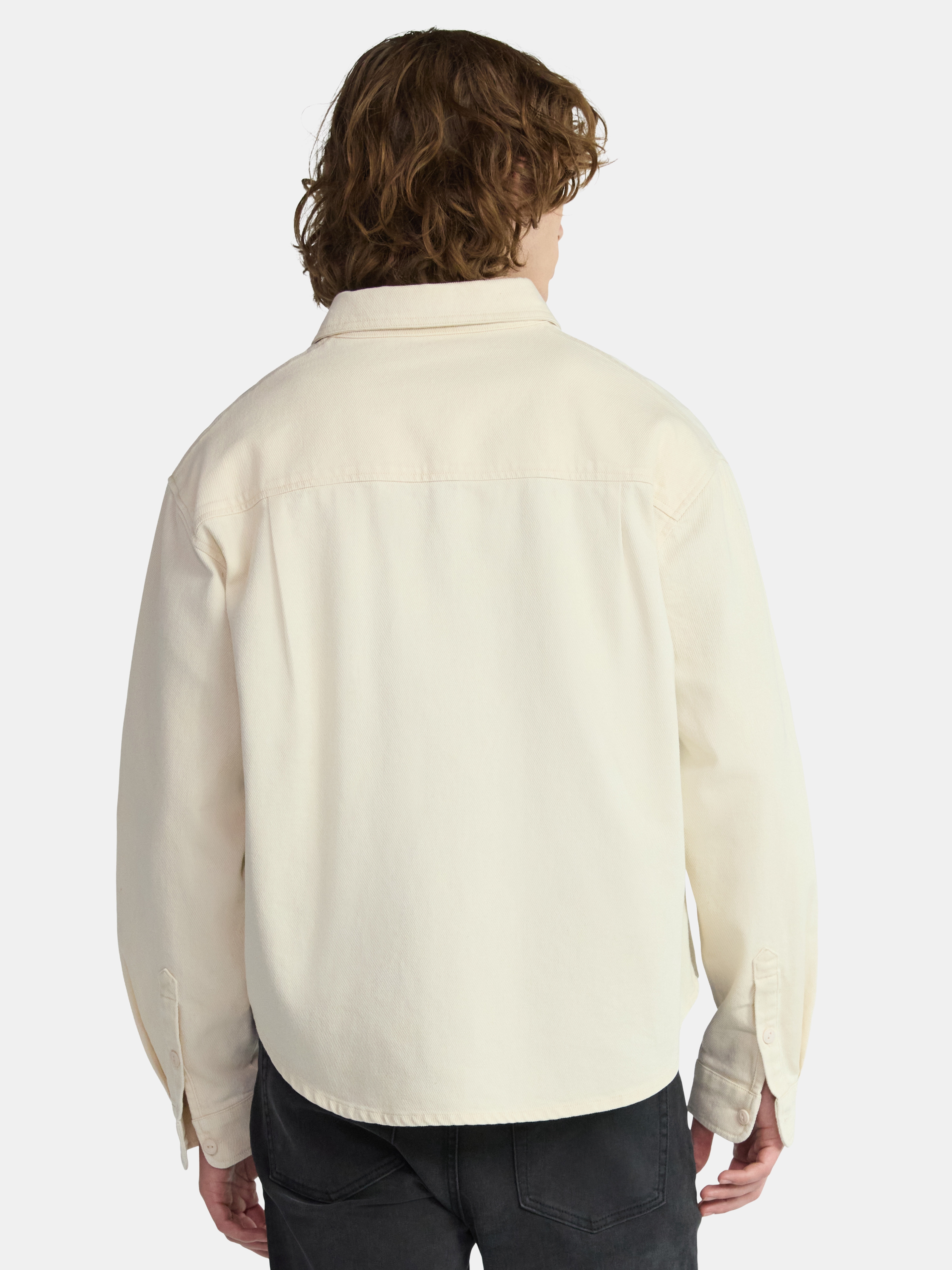 No Boundaries Twill Shirt with Long Sleeves, Men's and Big Men's