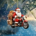 thumbnail image 3 of Riforla 2D Christmas Santa Riding Motorcycle Pendant Decoration Christmas Tree Double Printed Acrylic Santa Riding Motorcycle Pendant Decoration Interesting Decoration for Christmas Hangs A 8cm, 3 of 5