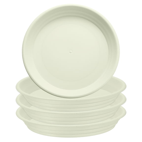 Uxcell 4pcs Plastic Plant Saucer 7" Round Drip Tray Flower Pot Saucer, Beige
