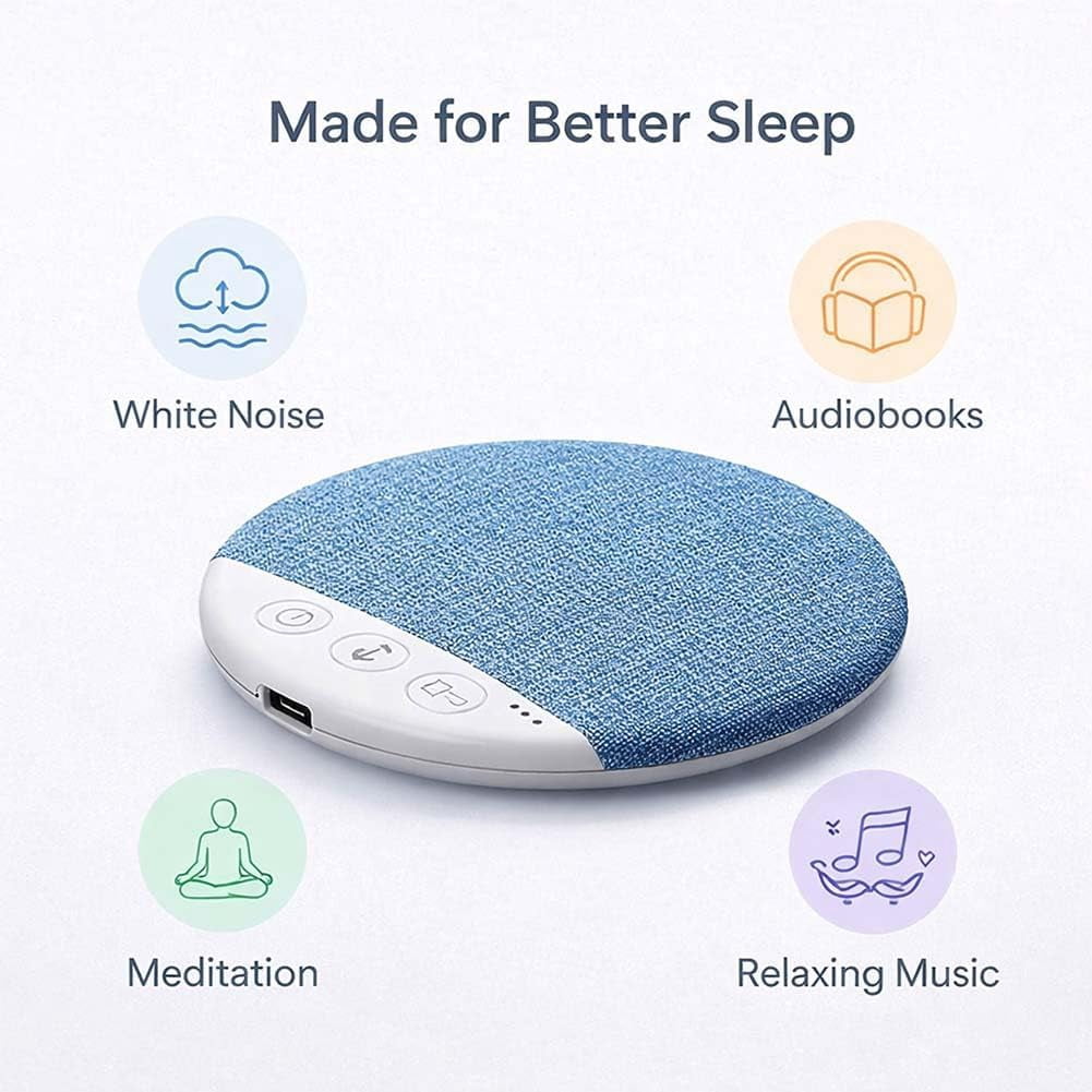 Pillow Speakers for Sleeping, Bluetooth Under Pillow Speaker with White Noise, Ultra-Slim Bed Speaker for Side Sleepers, Wireless Bed Speaker for Night Use