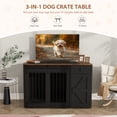 thumbnail image 4 of JOIVI 44" Dog Crate Furniture with Sliding Barn Door, Wooden Dog Kennel with Drawer and Storage Cabinet, Black, 4 of 9
