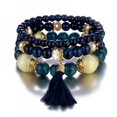 thumbnail image 5 of 5 juegos de cuentas bohemias a mano, pulsera multicapa con flecos, pulseras elásticas, joyería para mujer Feliz Sencillez, 5 of 5