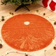 thumbnail image 4 of YIFUNIN 38cm Christmas Tree Skirt with Sequins for Festive Party Supplies, Holiday Home Decoration Xmas Tree Skirt in Orange, 4 of 5