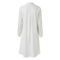thumbnail image 5 of Women Spring Summer Casual Solid Color Lapel Button Long Shirt Dress, 5 of 5