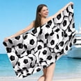 thumbnail image 5 of Kbndieu Thin Lightweight Microfiber Beach Towels, Sand Free Quick Dry Absorbent Compact Towels for Swimming Pool Camping Beach Accessories, Large Bathroom Bath Towels - Soccer & Football, 5 of 6