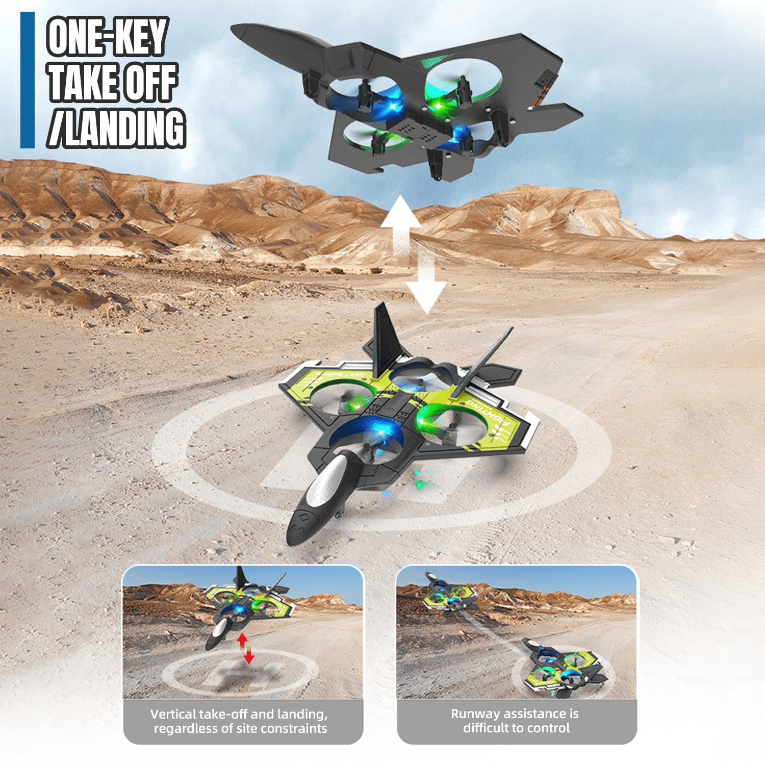Foam RC Airplane 360° Spin Remote Control Plane with Lights for 6 7 8 Years Birthday Gifts(Green)