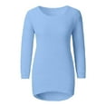 thumbnail image 7 of Mohiass Fluffy Fuzzy Sweater for Women Casual Crewneck Loose Long Sleeve Pullover Tops Winter Warm Baggy Jumper Sweaters Blue XL, 7 of 7