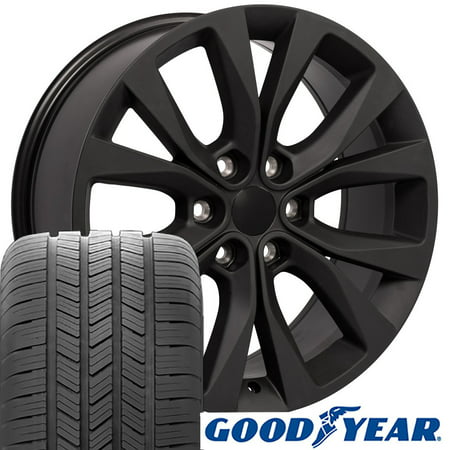 20x8.5 Wheels & Tires Fits Ford® Trucks - F150® Style Satin Black Rims, Hollander 10003 with Goodyear (Best Looking Tires For F150)