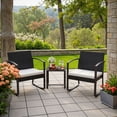 thumbnail image 6 of Vineego 3 Pieces Patio Furniture Set, Rocking Chairs with Coffee Table Set, Outdoor Wicker Bistro Set for Garden, 6 of 7