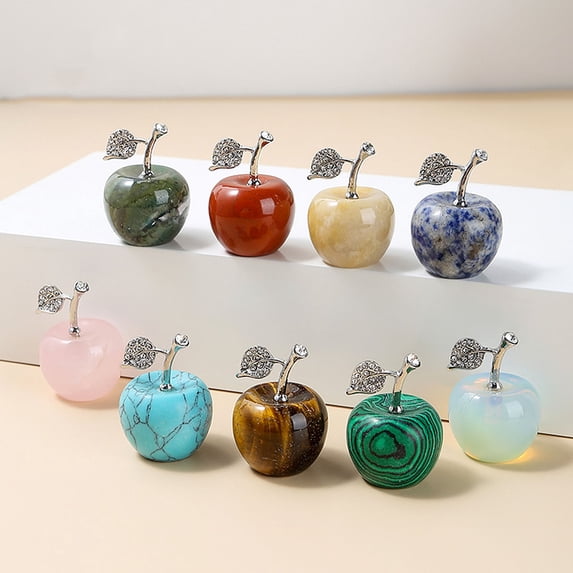 Honrane Apples Ornament Eye-catching Creative Exquisite Rhinestone Decor Fake Crystal Christmas Eve Ornament Home Supplies