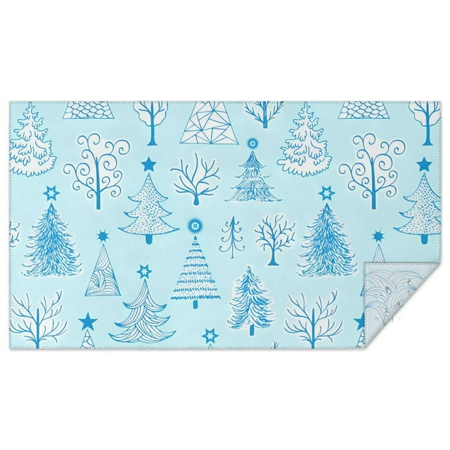 Christmas Rectangle Tablecloths Christmas Trees Table Cloths 60x102inch Polyester Washable Foldable and Durable Tablecloths for Weddings Banquets or Restaurants