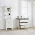 thumbnail image 4 of Leon 36" Bathroom Vanity in Fir Wood White with Reticulated Grey Composite top, 4 of 14