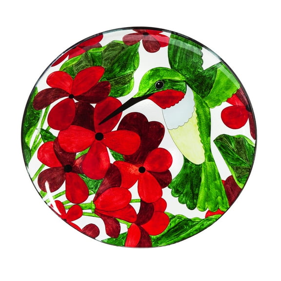Home & Garden Hummingbird Bird Bath W/Stand Glass Statement Piece 2Gb750