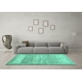 thumbnail image 3 of Ahgly Company Machine Washable Indoor Rectangle Abstract Turquoise Blue Contemporary Area Rugs, 2' x 3', 3 of 4