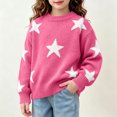 thumbnail image 6 of CYRBOKO Girls Sweaters, Pullover Long Sleeve Loose Fit Winter Warm Knitted Tops for Girls Hot Pink Size 6-8 T, 6 of 6