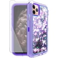 thumbnail image 6 of Phone Case for iPhone 11 Pro Max 6.5 with Screen Protector Bling Liquid Glitter Clear Hybrid TPU Silicone Military Grade Protective Cell Cover iPhone11 11pro Promax i XI Plus Women Girls Pink, 6 of 9