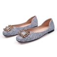 thumbnail image 1 of Zapatos de guisantes para mujer, primavera y otoño 2021, nuevos zapatos de suela plana con hebilla de Metal y punta cuadrada de un pedal, zapatos de suela blanda para mujeres embarazadas 36 Gao Jinjia LED, 1 of 2