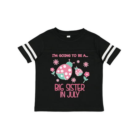 

Inktastic I m Gonna Be a Sister in July with Ladybugs Gift Toddler Toddler Girl T-Shirt