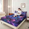 thumbnail image 4 of Manfei Teens Adults Flowers Gradient Butterflies 4 Pieces Queen Sheet Sets,Spring Garden Ultra Soft Flat Sheet,Dreamy Princess Queen Fitted Sheet,Super Cozy Room Decor, 4 of 7