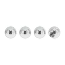 4 Pcs Tire Valve Stem Caps Stylish 7x17mm Tyre Valve Dust Covers Billiard Shape Silver Tone Aluminum Alloy